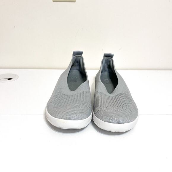 FitFlop Womens Uberknit Ballerina Flats Size 8.5 Gray Slip‎ On Knit Toning Shoes